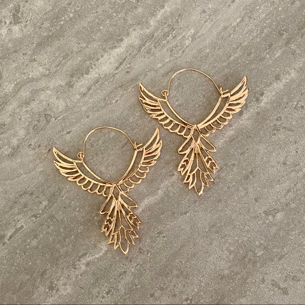 Free people freebird earrings in rose gold